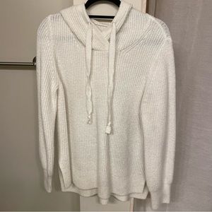 GAP Waffle Knit Drawstring Hoodie, Cream